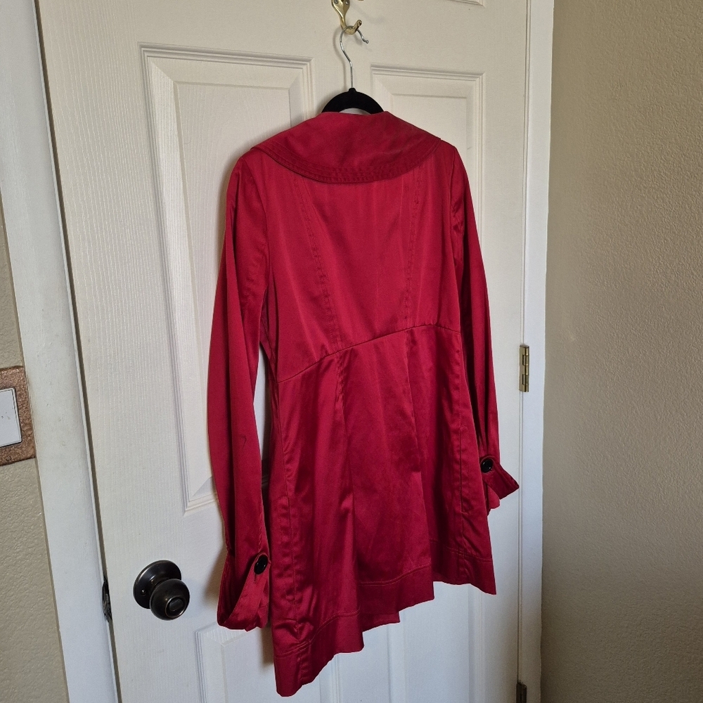 B Wear New Vibrant Red Trench Coat - Picture 2 of 4